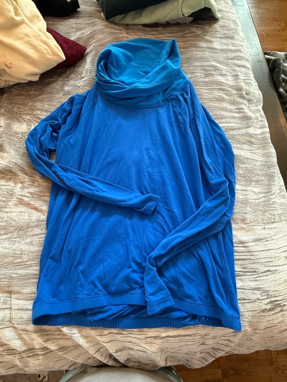 lululemon athletica Bright Blue Cowl Neck Sweater